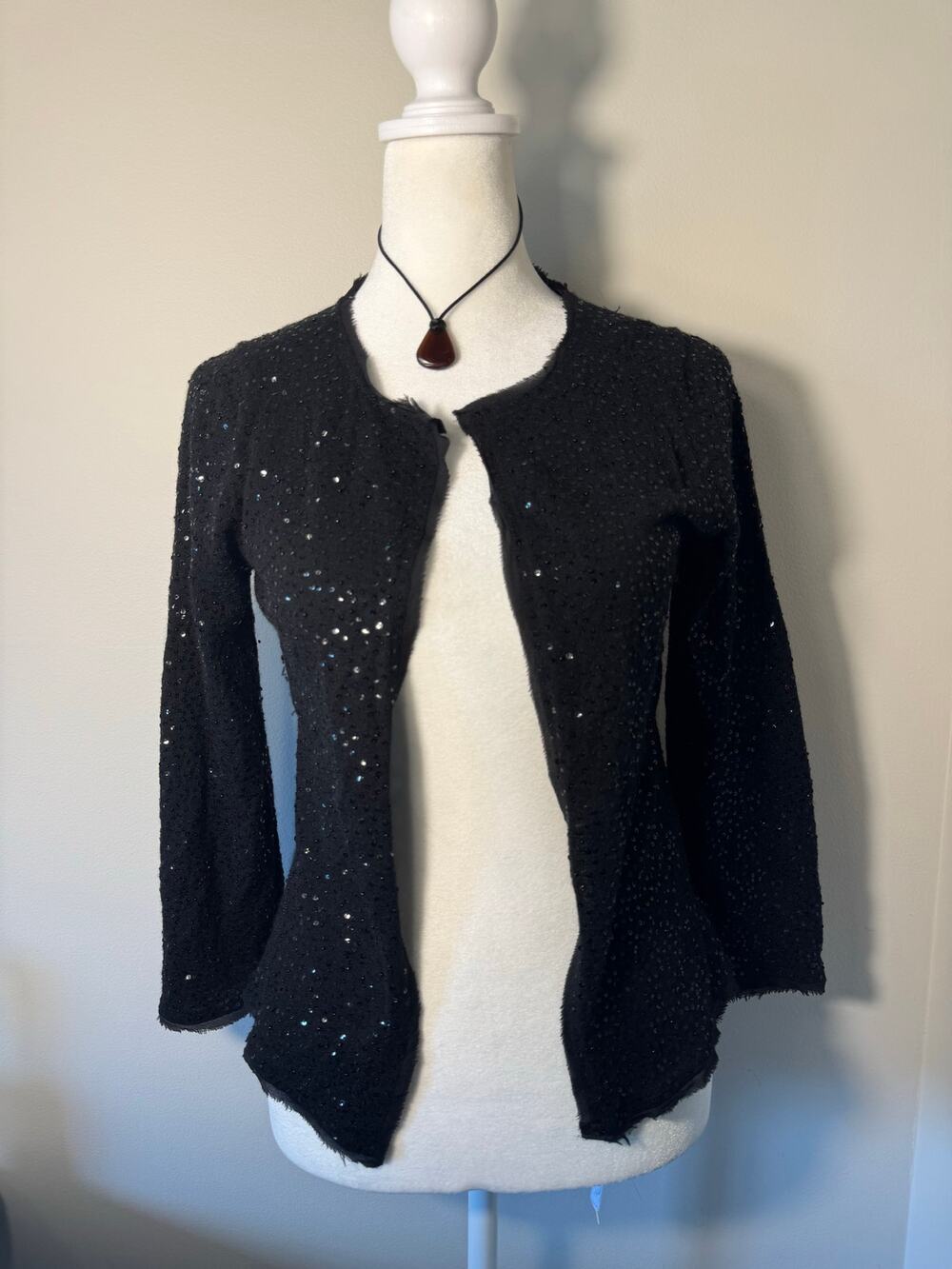 J.Crew XS Lambswool Cashmere Rabbit Hair Black Sweater